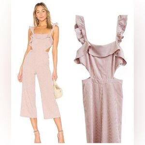 Ale by Alessandra X Revolve Plaid Denia Wide Leg Cut Out Jumpsuit in Mauve, S